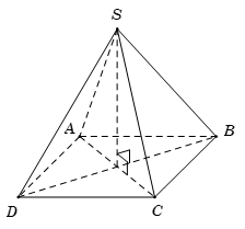 Cho hình chóp S.ABCD có đáy ABCD là hình thoi tâm O. Biết rằng SA=SC, SB=SD. Khẳng định nào sau đây là đúng ? (ảnh 1)