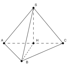 Cho hình chóp S.ABC có SA=SB=SC và tam giác ABC vuông tại B. Vẽ  (ảnh 1)