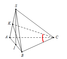 Cho hình chóp S.ABC có đáy ABC là tam giác vuông tại A,AB=a.. Tam giác SAB đều và nằm trong mặt phẳng vuông góc với đáy. Đường thẳng BC tạo với mặt phẳng (SAC) góc 300. Tính diện tích tam giá (ảnh 1)