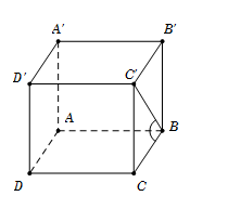 Cho hình lăng trụ tứ giác đều ABCD.A′B′C′D′ có đáy cạnh bằng a, góc giữa hai mặt phẳng (ABCD) và (ABC′) có số đo bằng  (ảnh 1)