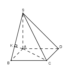 Cho hình chóp S.ABCD có đáy ABCD là hình vuông với  (ảnh 1)