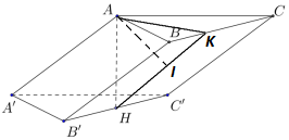 Cho hình lăng trụ ABC.A′B′C′ có tam giác ABC vuông tại A, AB=a,  (ảnh 2)
