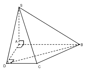Cho hình chóp S.ABCD có ABCD là hình thang vuông tại A và D thỏa mãn  (ảnh 1)