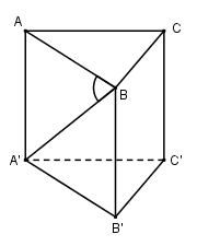 Cho hình lăng trụ đứng ABC.A′B′C′ có đáy ABC là tam giác vuông tại B,  (ảnh 1)