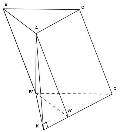 Cho hình lăng trụ ABC.A′B′C′ có đáy ABC là tam giác cân  (ảnh 1)
