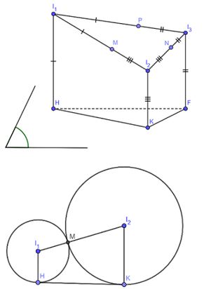 Cho ba hình cầu có bán kính lần lượt là R1,R2,R3 đôi một tiếp xúc nhau và cùng tiếp xúc với mặt phẳng (P). Các tiếp điểm của ba hình cầu với mặt phẳng (P) lập thành một tam giác có độ dài cạn (ảnh 1)