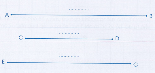 a) Đo độ dài các đoạn thẳng sau rồi viết kết quả vào chỗ chấmĐoạn thẳng dài nhất trong các đoạn thẳng trên là: b) Vẽ đoạn thằng MN có độ dài 1 dm:………………………………………… (ảnh 1)