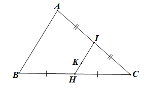 Cho tam giác ABC.Tìm điểm K thoả mãn vecto KA  + 2 vecto KB  + 3 vecto KC  =  vecto 0  (ảnh 1)