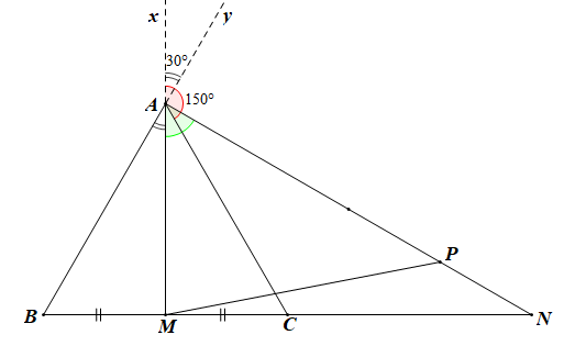 Cho tam giác đều ABC có độ dài các cạnh bằng 1. Lấy điểm P thuộc đoạn AN sao cho AP = 3PN. Hãy biểu thị các vectơ AP , vecto MP theo hai vectơ (ảnh 1)