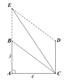 Cho tam giác ABC vuông tại A và AB = 3, AC = 4. Độ dài của vectơ CB  +  vecto AB bằng (ảnh 1)