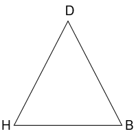  Cho tam giác HDB, góc đỉnh D có các cạnh là: (ảnh 1)