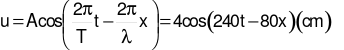  Xét một sóng truyền dọc theo trục Ox với phương trình: u = 4 cos ( 240 t-80x) ( cm) (x được tính bằng m, t được tính bằng s). Tốc độ truyền của sóng này bằng (ảnh 2)