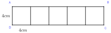  Con hãy điền từ / cụm từ/ số thích hợp vào các ô trốngCho hình chữ nhật ABCD được ghép từ các hình vuông có cạnh bằng 4cm như hình vẽ.Diện tích của hình chữ nhật ABCD là: ….. cm2 (ảnh 1)