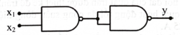  Cổng logic có thể được tạo ra từ mạch logic sau là  (ảnh 1)