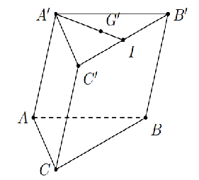 Cho hình lăng trụ  A B C . A ′ B ′ C ′  đặt  −−→ A A ′ = → a , −−→ A B = → b , −−→ A C = → c .  Gọi  G ′  là trọng tâm của tam giác  A ′ B ′ C ′ . Vectơ  −−→ A G ′  bằng (ảnh 1)