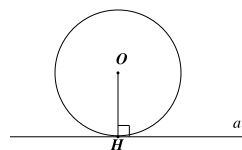 Cho đường tròn  ( O )  và đường thẳng  a .  Kẻ  O H ⊥ a  tại điểm  H ,  biết  O H = R .  Khi đó, đường thẳng  a  và đường tròn  ( O ) (ảnh 1)