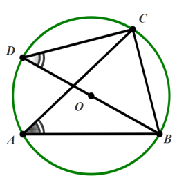 Cho tam giác nhọn  A B C  có 3 đỉnh nằm trên đường tròn  ( O ) , đường kính  B D  . Biết  ˆ B A C = 45 ∘ . Số đo của góc  ˆ C B D  là (ảnh 1)