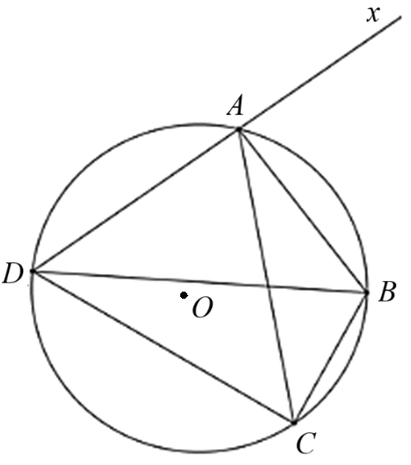 Cho tứ giác \[ABCD\] nội tiếp đường tròn \[\left( O \right)\]. Khẳng định nào sau đây là sai? (ảnh 1)