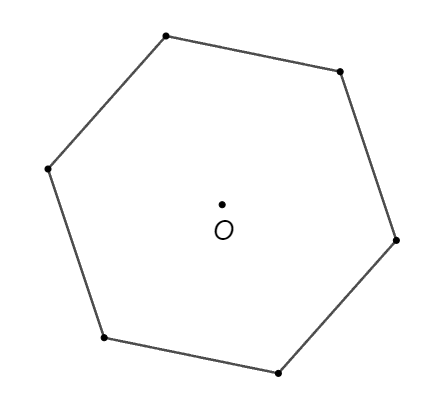 Mỗi góc của lục giác đều nội tiếp đường tròn tâm  O  có số đo là: (ảnh 1)