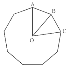 Cho đa giác đều 9 cạnh có tâm  O  và  A B , B C  là hai cạnh của đa giác (như hình vẽ). (ảnh 1)