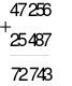  Điền số thích hợp vào ô trống:47 256 + 25 487 = ….. (ảnh 1)