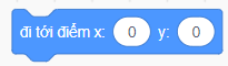 Lệnh nào trong Scratch giúp nhân vật di chuyển về vị trí ban đầu (0,0)?A. . (ảnh 2)