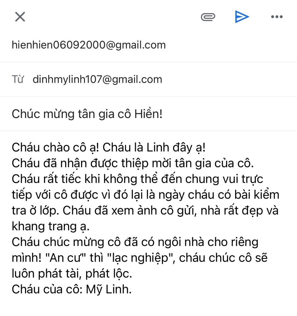 Thư điện tử dưới đây có chủ đề là gì? (ảnh 1)