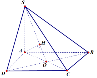 Cho hình chóp tứ giác  S . A B C D  có đáy  A B C D  là hình vuông cạnh  2 a ,  S A  vuông góc với mặt đáy  ( A B C D ) , góc giữa  S B  và mặt phẳng  ( A B C D )  bằng  60 ∘ . Tính cosin góc giữa  A C  và  ( S B D ) . (ảnh 1)