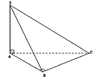 Cho hình chóp  S . A B C  có đáy là tam giác vuông tại  B  và  S A ⊥ ( A B C ) . (ảnh 1)