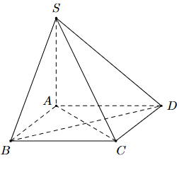 Cho hình chóp  S . A B C  có đáy là tam giác vuông tại  B  và  S A ⊥ ( A B C ) . (ảnh 2)