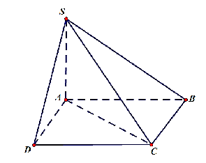 Cho hình chóp  S . A B C D  có đáy  A B C D  là hình chữ nhật có  A B = a , B C = 2 a  và  S A ⊥ ( A B C D ) , cạnh  S A = a √ 15 . (ảnh 1)