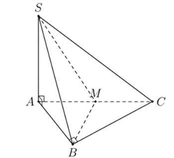 Cho hình chóp  S . A B C  có đáy  A B C  là tam giác vuông cân tại  B . Cạnh bên  S A  vuông góc với đáy.  M  là trung điểm của  A C .  a)  S A ⊥ B C .  b)  ( S A B ) ⊥ ( A B C ) .  c)  B M ⊥ ( S A C ) .  d) Mặt phẳng  ( S A B )  vuông góc với mặt phẳng  ( S A C ) . (ảnh 1)