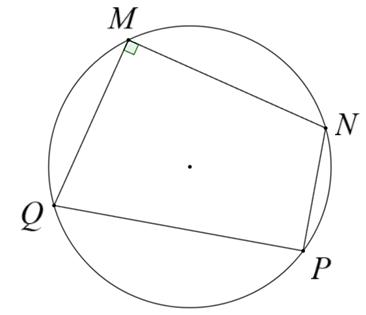 Khi tứ giác   M N P Q   nội tiếp đường tròn, và có   ˆ M = 90 ∘  . Khi đó, góc   P   bằng (ảnh 1)