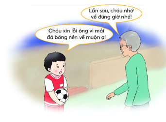 Quan sát tranh, cho biết vì sao cậu bé phải xin lỗi? (ảnh 1)