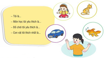 Quan sát tranh, điền các thông tin phù hợp để hoàn thành phần giới thiệu của bạn Thuỳ Trang?Minh TúThuỳ TrangTiếng Việtcon mèobúp bêChào các bạn! Tôi tên là ………... Môn học tôi yêu thích là …… (ảnh 1)
