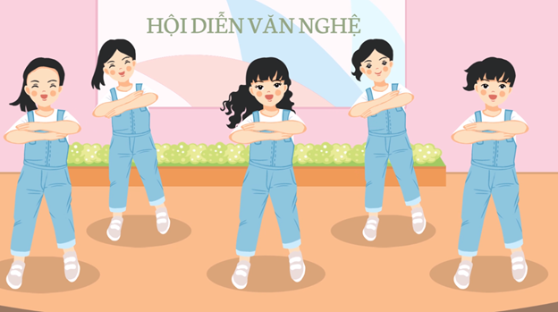 Trong tranh, Lam và các bạn đang tham gia hoạt động gì? (ảnh 1)