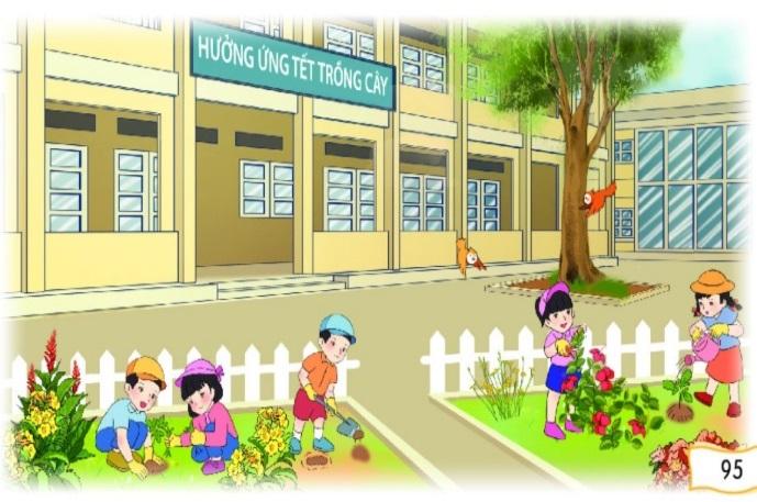 Quan sát tranh và chỉ ra hoạt động nào không có trong tranh? (ảnh 1)