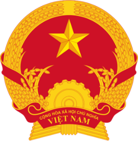 Chọn cụm từ thích hợp điền vào chỗ trống.Quốc huy nước Cộng hoà xã hội chủ nghĩa Việt Nam hình ……….., nền ……….., ở giữa có ……….., xung quanh có ……….., ở dưới có ……….. và dòng chữ Cộng hoà xã  (ảnh 1)