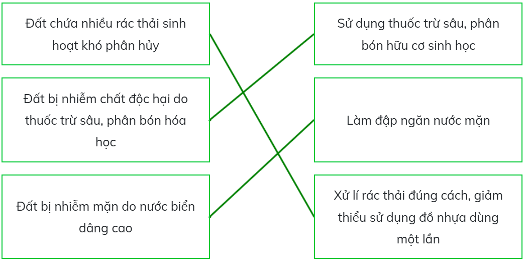 Ghép nối nguyên nhân với biện pháp phòng chống ô nhiễm đất tương ứng. (ảnh 2)