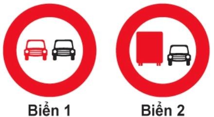  Biển nào xe ô tô con được phép vượt?1. Biển 1.2. Biển 2.  (ảnh 1)