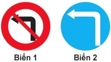  Biển nào xe được phép quay đầu nhưng không được rẽ trái?1. Biển 1.2. Biển 2.3. Cả hai biển.  (ảnh 1)