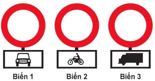  Biển nào xe mô tô hai bánh được đi vào?1. Biển 1 và biển 2.2. Biển 1 và biển 3.3. Biển 2 và biển 3. (ảnh 1)