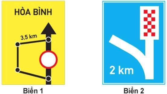  Biển nào chỉ dẫn cho người tham gia giao thông biết vị trí và khoảng cách có làn đường cứu nạn hay làn thoát xe khẩn cấp?1. Biển 1.2. Biển 2.3. Cả hai biển. (ảnh 1)