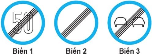 Biển nào dưới đây báo hiệu hết cấm vượt?1. Biển 1.2. Biển 2.3. Biển 3.4. Biển 2 và biển 3. (ảnh 1)