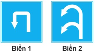  Biển nào cho phép quay đầu xe?1. Biển 1.2. Biển 2.3. Cả hai biển. (ảnh 1)