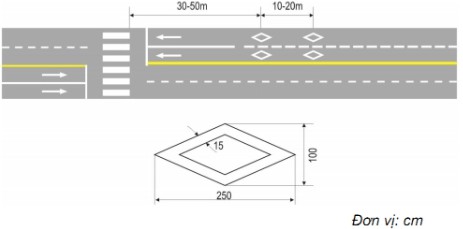  Vạch dưới đây có ý nghĩa như thế nào?1. Báo cho người điều khiển không được dừng phương tiện trong phạm vi phần mặt đường có bố trí vạch để tránh ùn tắc giao thông.2. Báo hiệu sắp đến chỗ có (ảnh 1)