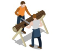  Nối từ với hình ảnh tương ứng:  1. bí ngôa. 2. cà phêb. 3. xẻ gỗc.  (ảnh 1)