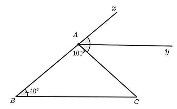 (1,0 điểm) Cho hình vẽ bên, biết   A y   là phân giác của   ˆ x A C .    a) Chứng minh   A y ∥ B C  .  b) Kẻ tia   A z   nằm trong   ˆ B A C   sao cho   ˆ z A y = 90 ∘  . Chứng minh tia   A z   là phân giác của   ˆ B A C . (ảnh 1)