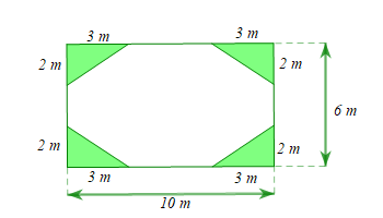 (3,0 điểm)  1. a) Trong các chữ số của hệ La Mã, chữ số nào có tâm đối xứng?  b) Trong các hình dưới đây, có bao nhiêu hình có trục đối xứng? Đó là những hình nào?    2.  Cho mảnh vườn hình chữ nhật có độ dài hai cạnh là   6 m   và   10 m  . Người ta trồng 4 bồn cỏ có dạng hình tam giác xung quanh như hình vẽ, phần còn lại trồng hoa.   a) Tính diện tích phần đất dùng để trồng cỏ.  b) Mỗi mét vuông trồng cỏ chi phí mua hạt giống hết   25 000   đồng, công trồng hết   30 000   đồng. Mỗi mét vuông trồng hoa chi phí mua hoa giống hết   80 000   đồng, công trồng hết   35 000   đồng. Hỏi tổng chi phí làm mảnh vườn hết bao nhiêu tiền? (ảnh 2)