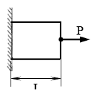  Cho thanh tròn chịu kéo như hình vẽ. Biết P = 200 N, diện tích của thanh A = 50 mm2, chiều dài thanh L = 1000 mm, E = 210 000 N/mm2. Xác định ứng suất σz trên mặt cắt ngang của thanh?   (ảnh 1)